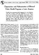 Organization and administration of bilateral public health programs in Latin America