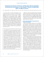 Prevention and control of influenza with vaccines  recommendations of the Advisory Committee on Immunization Practices United States 201516 Influenza season