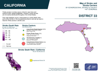 CA Congressional District 33 Stroke and Stroke Centers Map 119th Congress