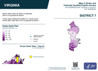 VA Congressional District 07 Stroke and Federally Qualified Health Centers Map 119th Congress