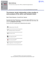 The stressorstrain relationship in diary studies a metaanalysis of the within and between levels