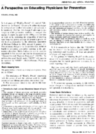 A Perspective On Educating Physicians For Prevention