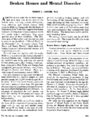 Broken homes and mental disorder