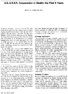 USUSSR cooperation in health the first 5 years