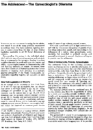 The adolescentthe gynecologists dilemma