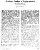 Serologic studies of staphylococcal enterotoxin