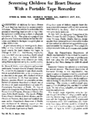 Screening children for heart disease with a portable tape recorder