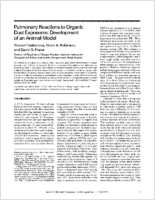 Pulmonary Reactions to Organic Dust Exposures Development of an Animal Model