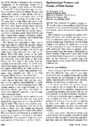 Epidemiologic features and results of field studies