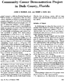 Community Cancer Demonstration Project In Dade County Florida