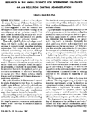 Research in the social sciences for determining strategies of air pollution control administration