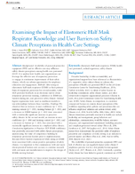 Examining the Impact of Elastomeric Half Mask Respirator Knowledge and User Barriers on Safety Climate Perceptions in Health Care Settings