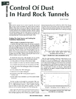 Control of Dust in Hard Rock Tunnels