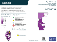 IL Congressional District 14 Stroke and Stroke Centers Map 119th Congress