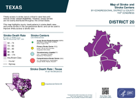 TX Congressional District 20 Stroke and Stroke Centers Map 119th Congress