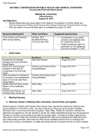 National Conversation on Public Health and Chemical Exposures Policies and Practices Meeting No 9 Summary Teleconference August 24 2010