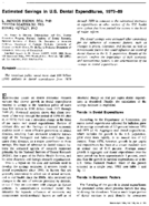 Estimated Savings In Us Dental Expenditures 197989