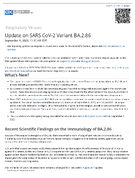 Update on SARS CoV2 Variant BA286 September 8 2023
