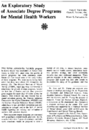 An Exploratory Study Of Associate Degree Programs For Mental Health Workers