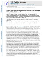 Should SleepDeprived Surgeons Be Prohibited from Operating Without Patients Consent