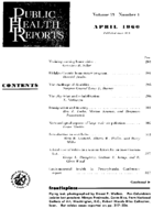 Public Health Rep v 75 no 4  table of contents