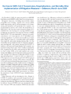 Declines in SARSCoV2 Transmission Hospitalizations and Mortality After Implementation of Mitigation Measures Delaware MarchJune 2020