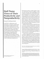 Staff Nurse Views of Their Productivity and Nonproductivity