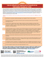 Lista de verificacin del programa para la prevencin de las enfermedades causadas por el calor