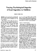 Varying Psychological Sequelae Of Lead Ingestion In Children