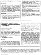 Placement Of Health Promotion Columns In Suburban NewspapersAn Analysis