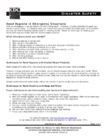 Hand Hygiene in Emergency Situations