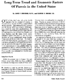 Longterm trend and economic factors of paresis in the United States