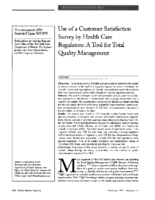 Use of a customer satisfaction survey by health care regulators a tool for total quality management