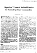 Physicians Views Of Medical Practice In Nonmetropolitan Communities