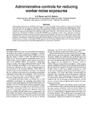 Administrative Controls for Reducing Worker Noise Exposures 2006