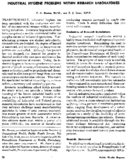 Industrial Hygiene Problems Within Research Laboratories