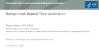 Background Repeat Tdap vaccination