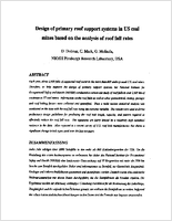 Design of Primary Roof Support Systems in US Coal Mines Based on the Analysis of Roof Fall Rates