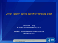 Use of Tdap in adults aged 65 years and older
