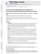 Inventory of US Public Data Sources to Measure the Socioeconomic Impact of Experiencing Interpersonal Violence