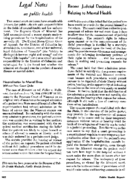 Legal notes on public health Recent Judicial decisions relating to mental health