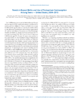 Trends in Repeat Births and Use of Postpartum Contraception Among Teens  United States 20042015