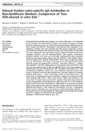 Natural Rubber LatexSpecific IgE Antibodies in NonHealthcare Workers Comparison of Two FDACleared In Vitro Kits