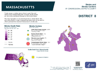 MA Congressional District 08 Stroke and Stroke Centers Map 118th Congress