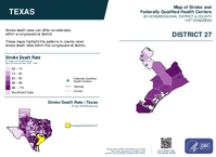 TX Congressional District 27 Stroke and Federally Qualified Health Centers Map 119th Congress