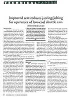 Improved Seat Reduces JarringJolting for Operators of LowCoal Shuttle Cars