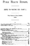 Public Health Reports index to volume XXI Part I from January to June inclusive 1906