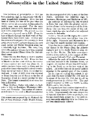 Poliomyelitis in the United States 1952