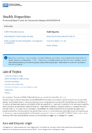 Health Disparities Provisional Death Counts for Coronavirus Disease 2019 COVID19 November 17 2021