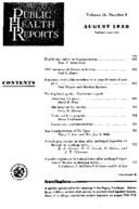 Public Health Rep v 73 no 8  table of contents